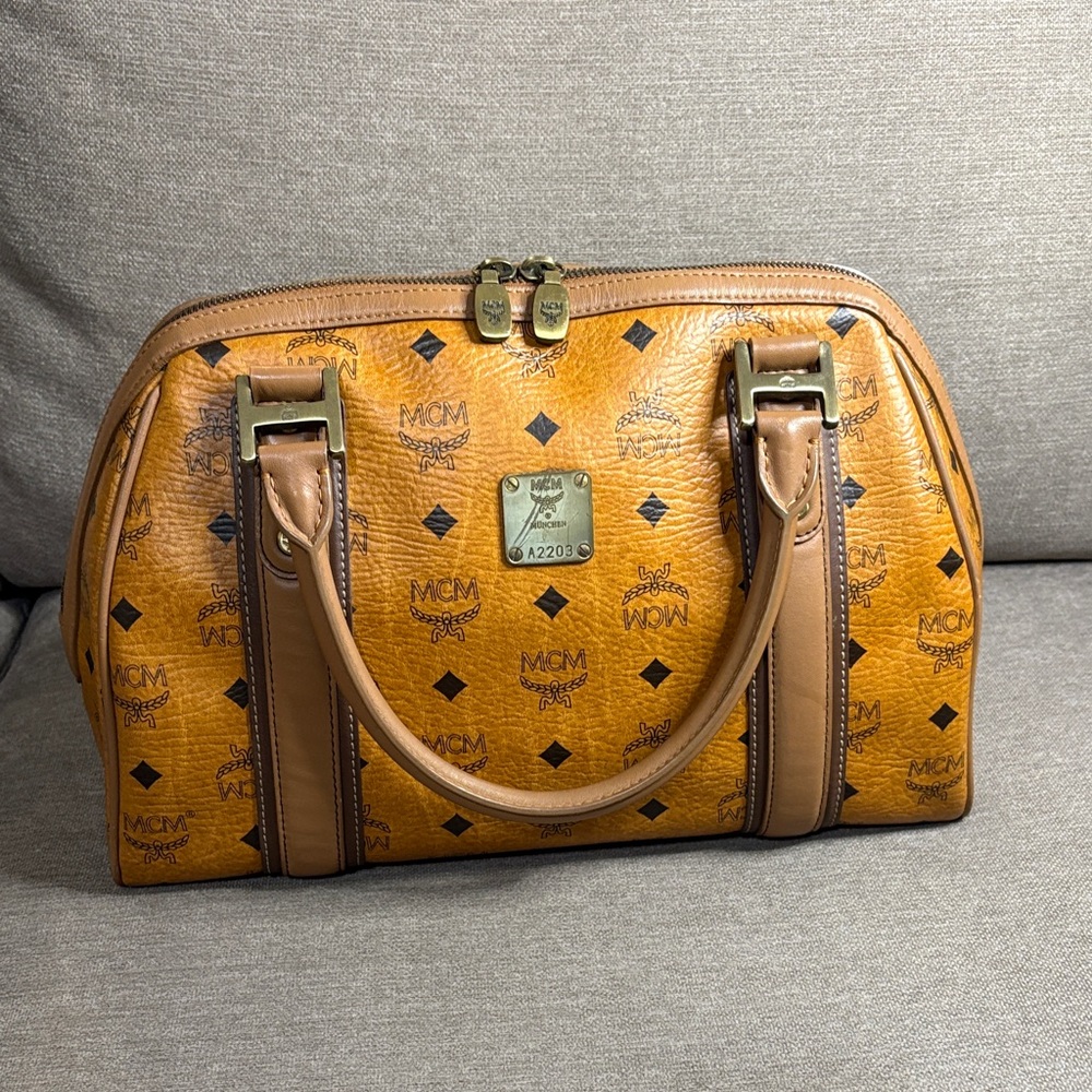 MCM Cognac Visetos Satchel - Picture 2 of 14